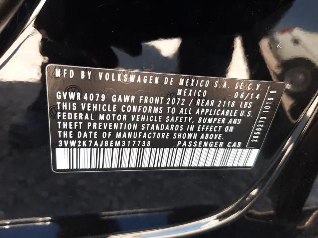 3VW2K7AJ8EM317738 - 2014 VOLKSWAGEN JETTA BASE BLACK photo 13