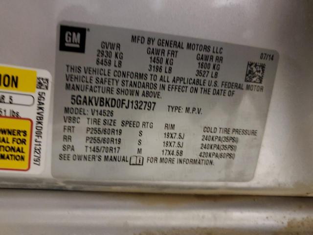 5GAKVBKD0FJ132797 - 2015 BUICK ENCLAVE SILVER photo 14