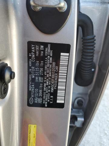 KMHGC4DFXBU120388 - 2011 HYUNDAI GENESIS 4.6L GRAY photo 12