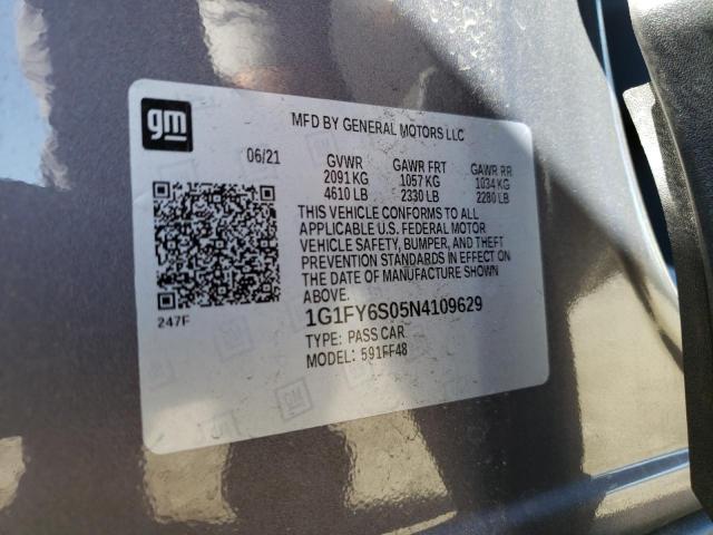 1G1FY6S05N4109629 - 2022 CHEVROLET BOLT EUV L GRAY photo 13