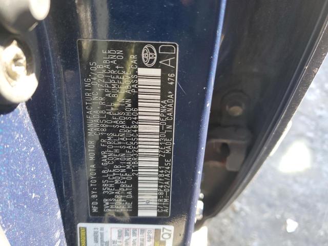 2T1BR32E55C482406 - 2005 TOYOTA COROLLA CE BLUE photo 12