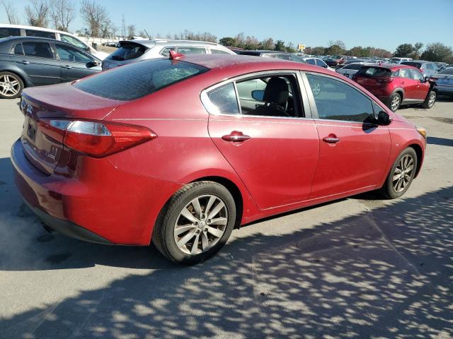 KNAFX4A86F5349805 - 2015 KIA FORTE EX RED photo 3