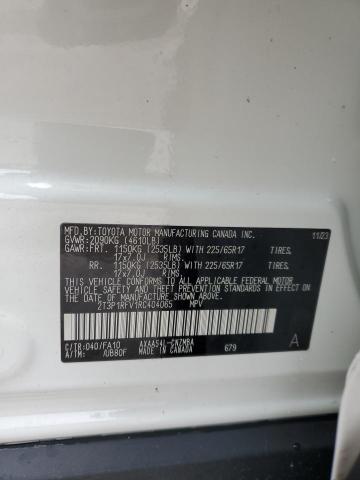 2T3P1RFV1RC404065 - 2024 TOYOTA RAV4 XLE WHITE photo 12