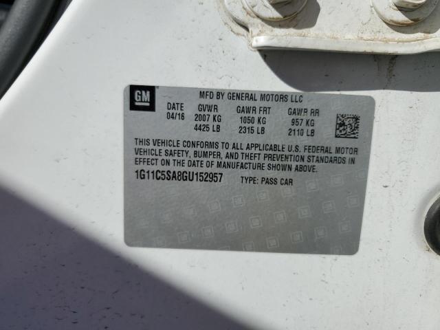 1G11C5SA8GU152957 - 2016 CHEVROLET MALIBU LIM LT 白色 照片 12