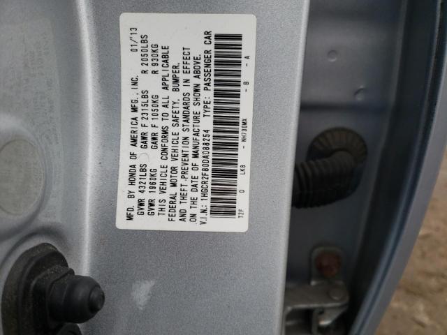 1HGCR2F80DA088254 - 2013 HONDA ACCORD EXL SILVER photo 12