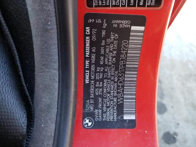 WBAHD6317PBJ84220 - 1993 BMW 525 I AUTOMATIC RED photo 12