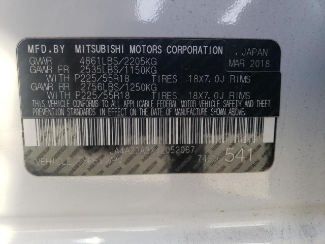 JA4AZ3A3XJZ052067 - 2018 MITSUBISHI OUTLANDER SE WHITE photo 13