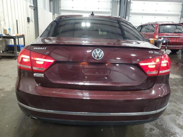 1VWCN7A32DC033311 - 2013 VOLKSWAGEN PASSAT SEL MAROON photo 6