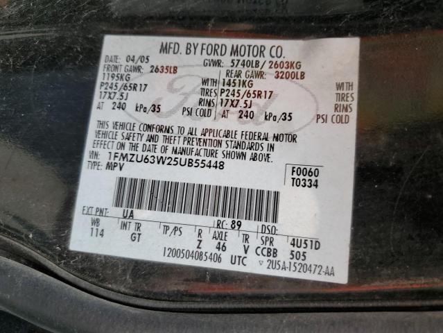 1FMZU63W25UB55448 - 2005 FORD EXPLORER XLT BLACK photo 13