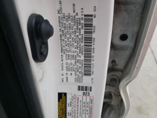 5TEJU62N77Z348036 - 2007 TOYOTA TACOMA DOUBLE CAB PRERUNNER WHITE photo 12