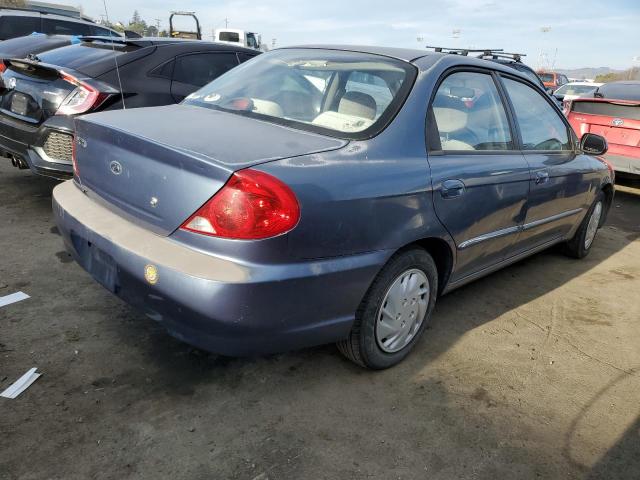 KNAFB121225207704 - 2002 KIA SPECTRA BASE BLUE photo 3