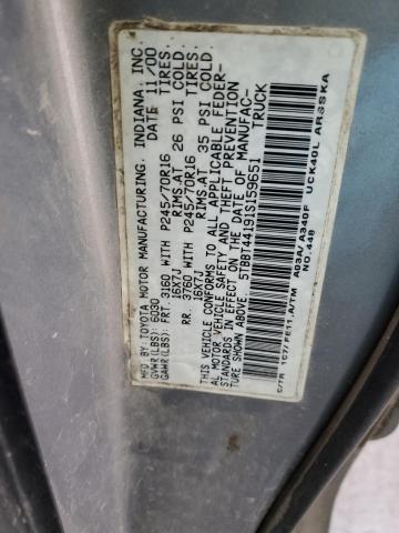 5TBBT44191S159651 - 2001 TOYOTA TUNDRA ACCESS CAB ნაცრისფერი ფოტო 12