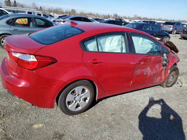 KNAFK4A60G5563641 - 2016 KIA FORTE LX RED photo 3