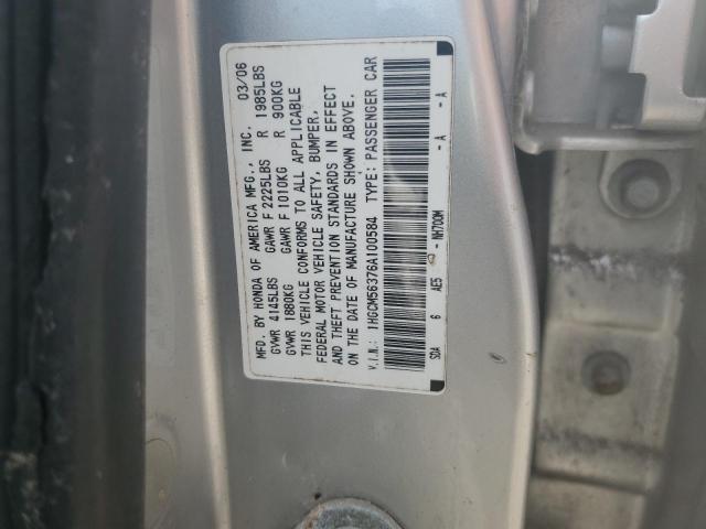 1HGCM56376A100584 - 2006 HONDA ACCORD SE SILVER photo 12