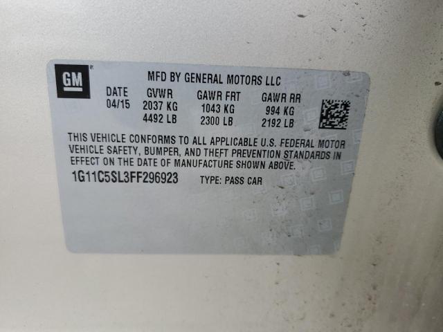 1G11C5SL3FF296923 - 2015 CHEVROLET MALIBU 1LT 金色 照片 12