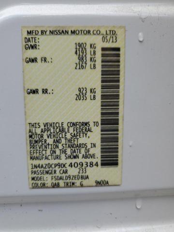 1N4AZ0CP9DC409384 - 2013 NISSAN LEAF S WHITE photo 13