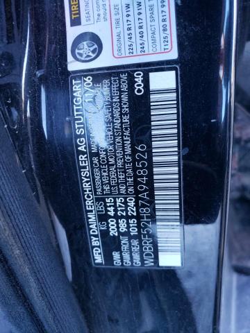 WDBRF52H87A948526 - 2007 MERCEDES-BENZ C 230 BLACK photo 12