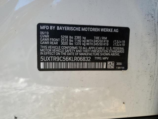 5UXTR9C56KLR06832 - 2019 BMW X3 XDRIVE30I WHITE photo 13