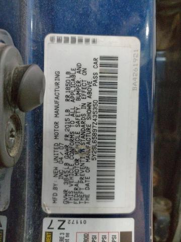 5Y2SL65897Z435350 - 2007 PONTIAC VIBE BLUE photo 12