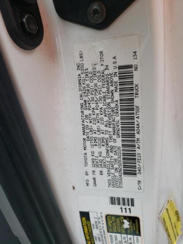 5TEUU42N29Z632226 - 2009 TOYOTA TACOMA ACCESS CAB თეთრი ფოტო 13