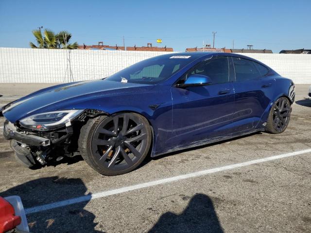 5YJSA1E69MF452352 - 2021 TESLA MODEL S Կապույտ լուսանկար 1