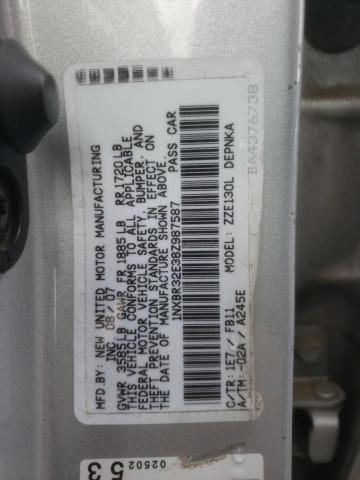 1NXBR32E38Z987587 - 2008 TOYOTA COROLLA CE SILVER photo 13