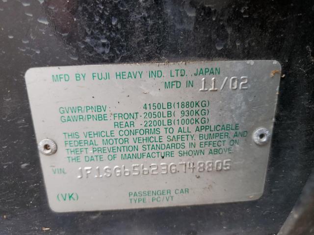 JF1SG65623G748805 - 2003 SUBARU FORESTER 2.5XS 黑色 照片 12