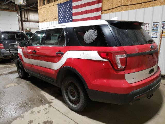 1FM5K8AR2HGB00806 - 2017 FORD EXPLORER POLICE INTERCEPTOR წითელი ფოტო 2
