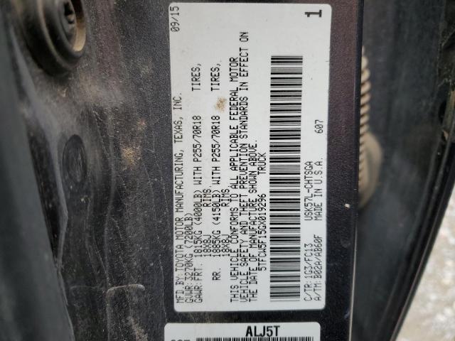 5TFCW5F15GX019296 - 2016 TOYOTA TUNDRA DOUBLE CAB SR/SR5 BLACK photo 12