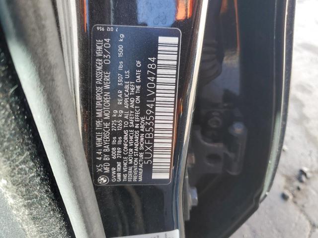 5UXFB53594LV04784 - 2004 BMW X5 4.4I BLACK photo 12