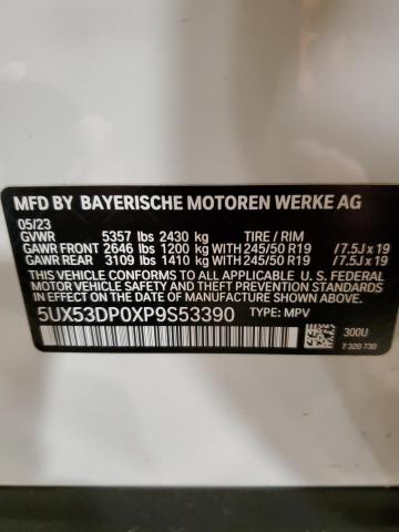 5UX53DP0XP9S53390 - 2023 BMW X3 XDRIVE30I WHITE photo 13