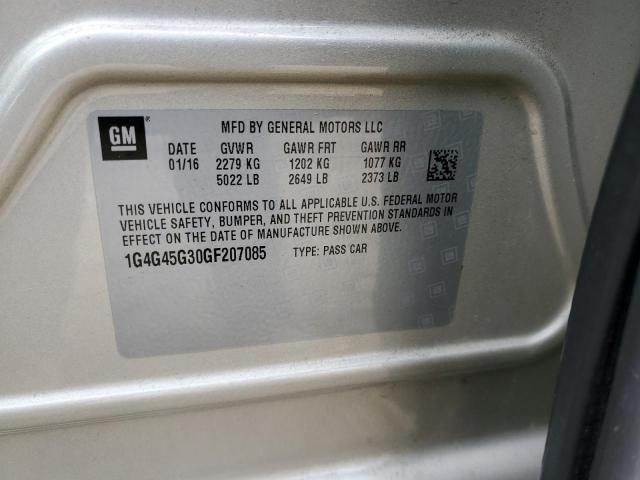 1G4G45G30GF207085 - 2016 BUICK LACROSSE SPORT TOURING GOLD photo 13