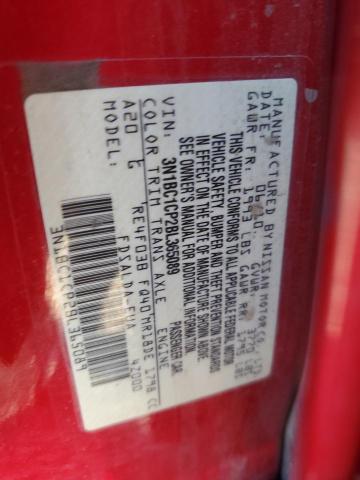 3N1BC1CP2BL365089 - 2011 NISSAN VERSA S RED photo 12