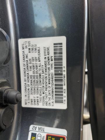 2HKRM4H75DH646051 - 2013 HONDA CR-V EXL GRAY photo 13