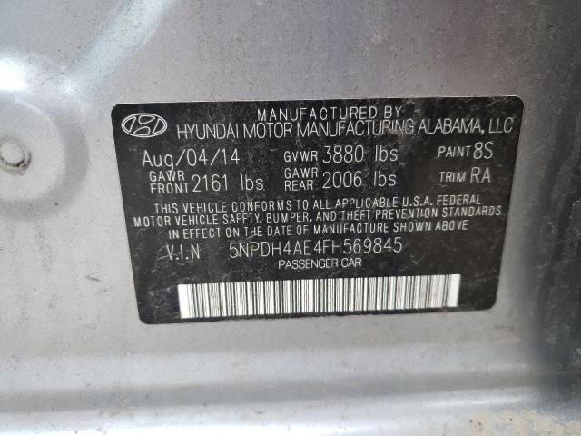 5NPDH4AE4FH569845 - 2015 HYUNDAI ELANTRA SE SILVER photo 12