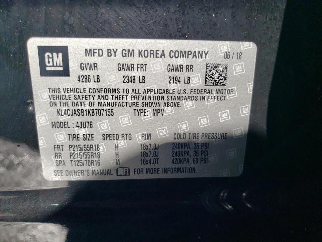 KL4CJASB1KB707155 - 2019 BUICK ENCORE PREFERRED Қара фото 13