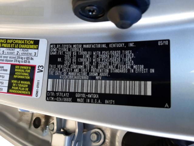 4T3ZK3BB3AU028860 - 2010 TOYOTA VENZA SILVER photo 13