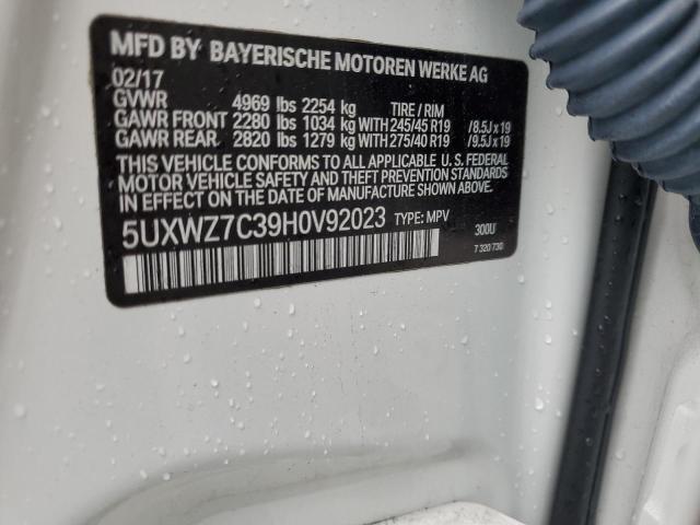 5UXWZ7C39H0V92023 - 2017 BMW X3 SDRIVE28I WHITE photo 13