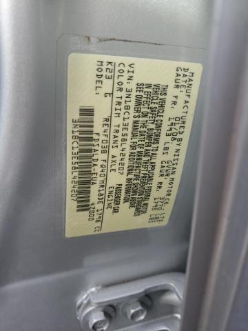 3N1BC13E58L424207 - 2008 NISSAN VERSA S SILVER photo 12