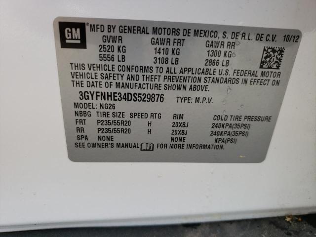 3GYFNHE34DS529876 - 2013 CADILLAC SRX PERFORMANCE COLLECTION Ақ фото 12