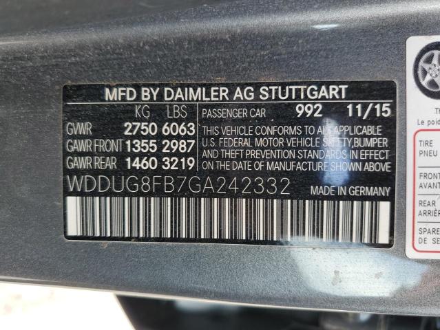 WDDUG8FB7GA242332 - 2016 MERCEDES-BENZ S 550 4MATIC GRAY photo 12