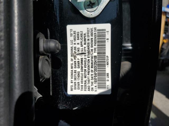 19XFB4F35DE204108 - 2013 HONDA CIVIC HYBRID L BLACK photo 12