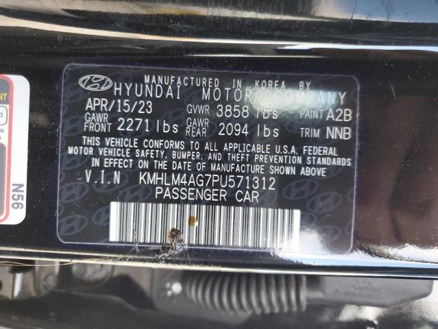 KMHLM4AG7PU571312 - 2023 HYUNDAI ELANTRA SEL BLACK photo 12