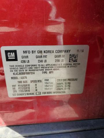 KL4CJBSB8FB087514 - 2015 BUICK ENCORE CONVENIENCE 红色 照片 13