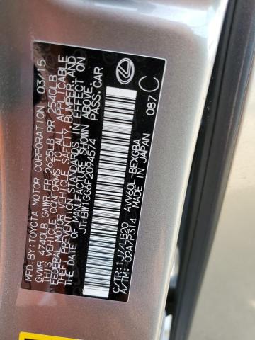 JTHBW1GG6F2094574 - 2015 LEXUS ES 300H SILVER photo 12