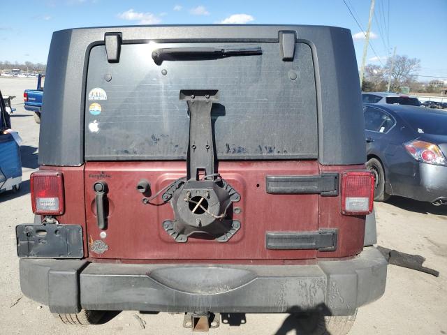 1J4FA24198L515816 - 2008 JEEP WRANGLER X MAROON photo 6