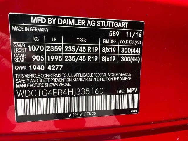 WDCTG4EB4HJ335160 - 2017 MERCEDES-BENZ GLA 250 RED photo 15