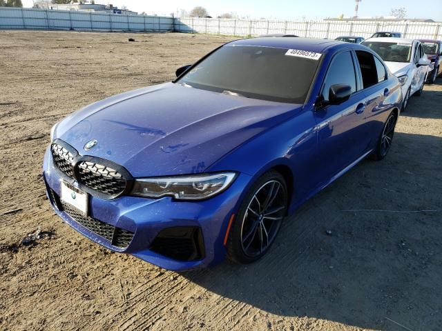 3MW5U7J04M8B75779 - 2021 BMW M340I BLUE photo 1