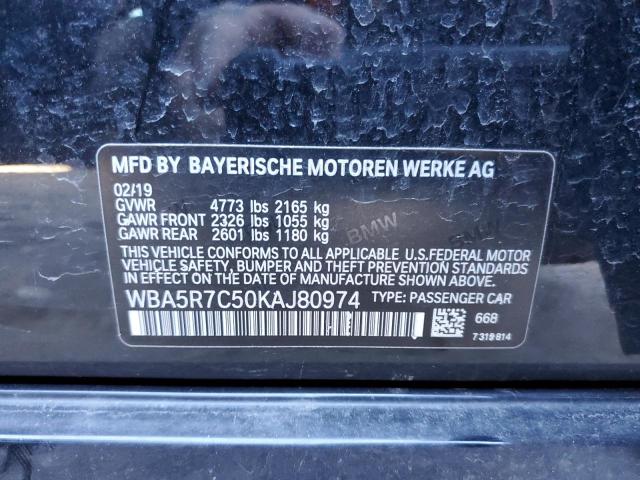 WBA5R7C50KAJ80974 - 2019 BMW 330XI Czarny zdjęcie 12