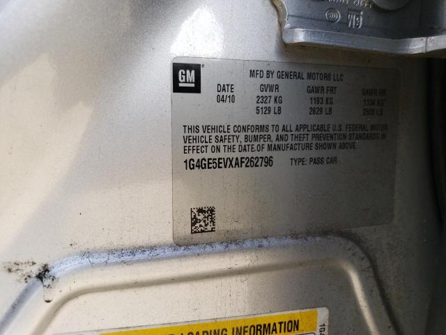 1G4GE5EVXAF262796 - 2010 BUICK LACROSSE CXS SILVER photo 12